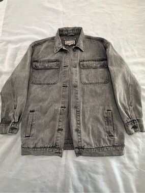 Stoosh Grey Washed Denim Shirt Jacket
